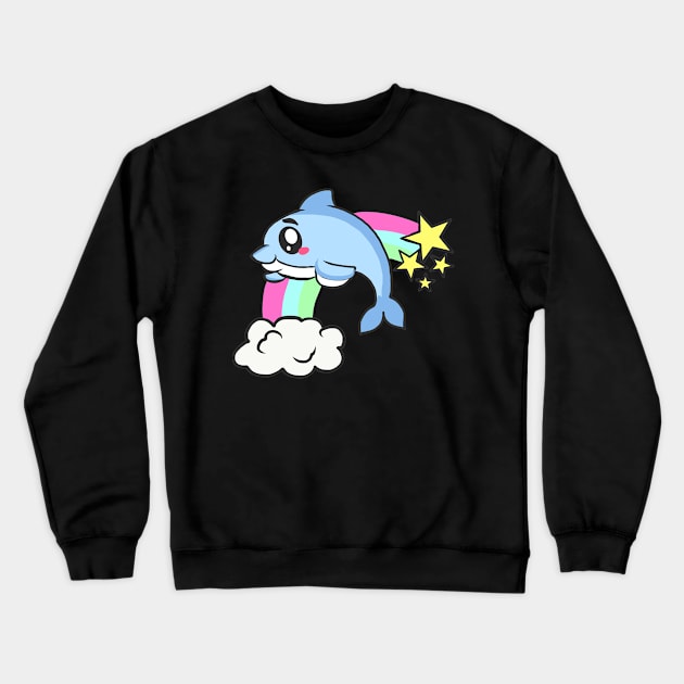 cute dolphin design whale fish animal welfare dolphin Crewneck Sweatshirt by KK-Royal